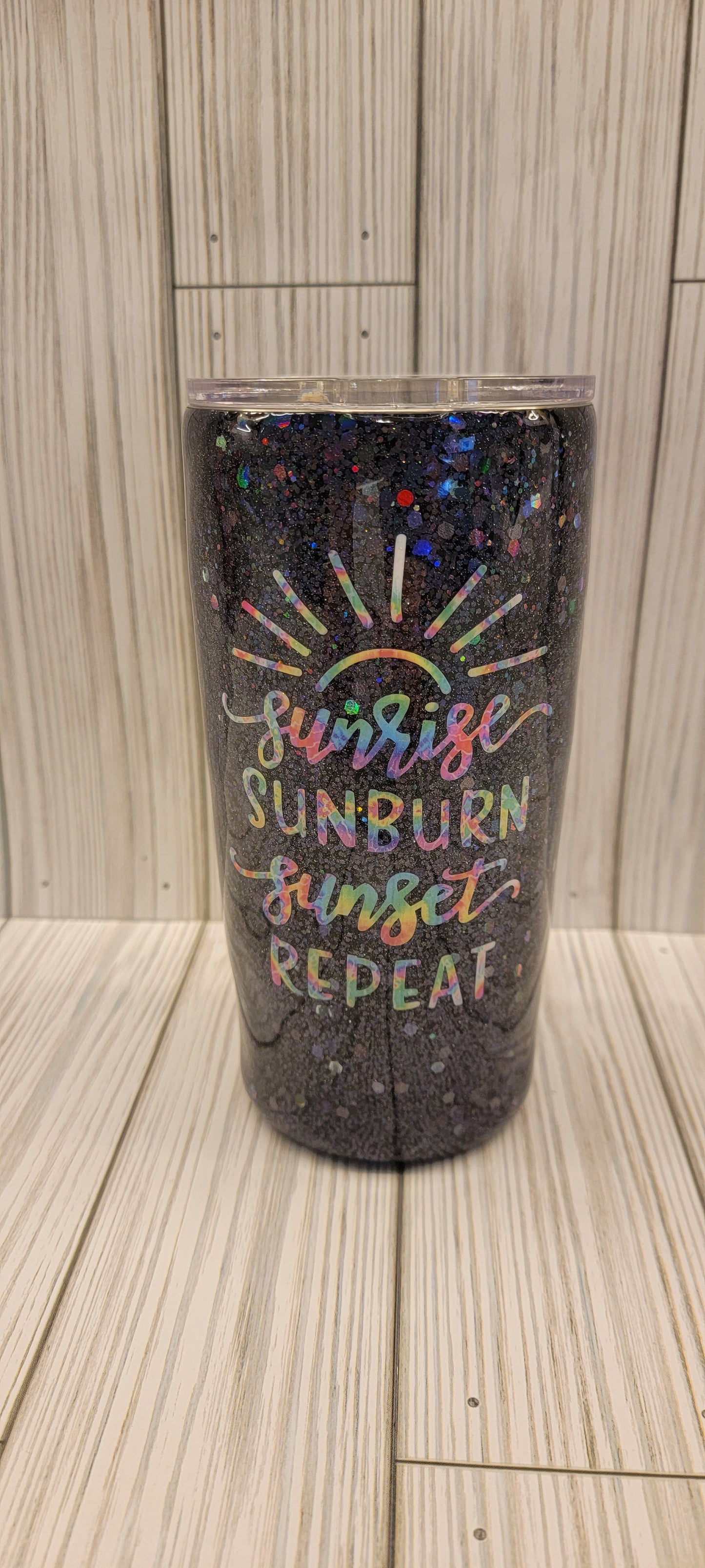 20oz Black Sparkle Sunrise Decal