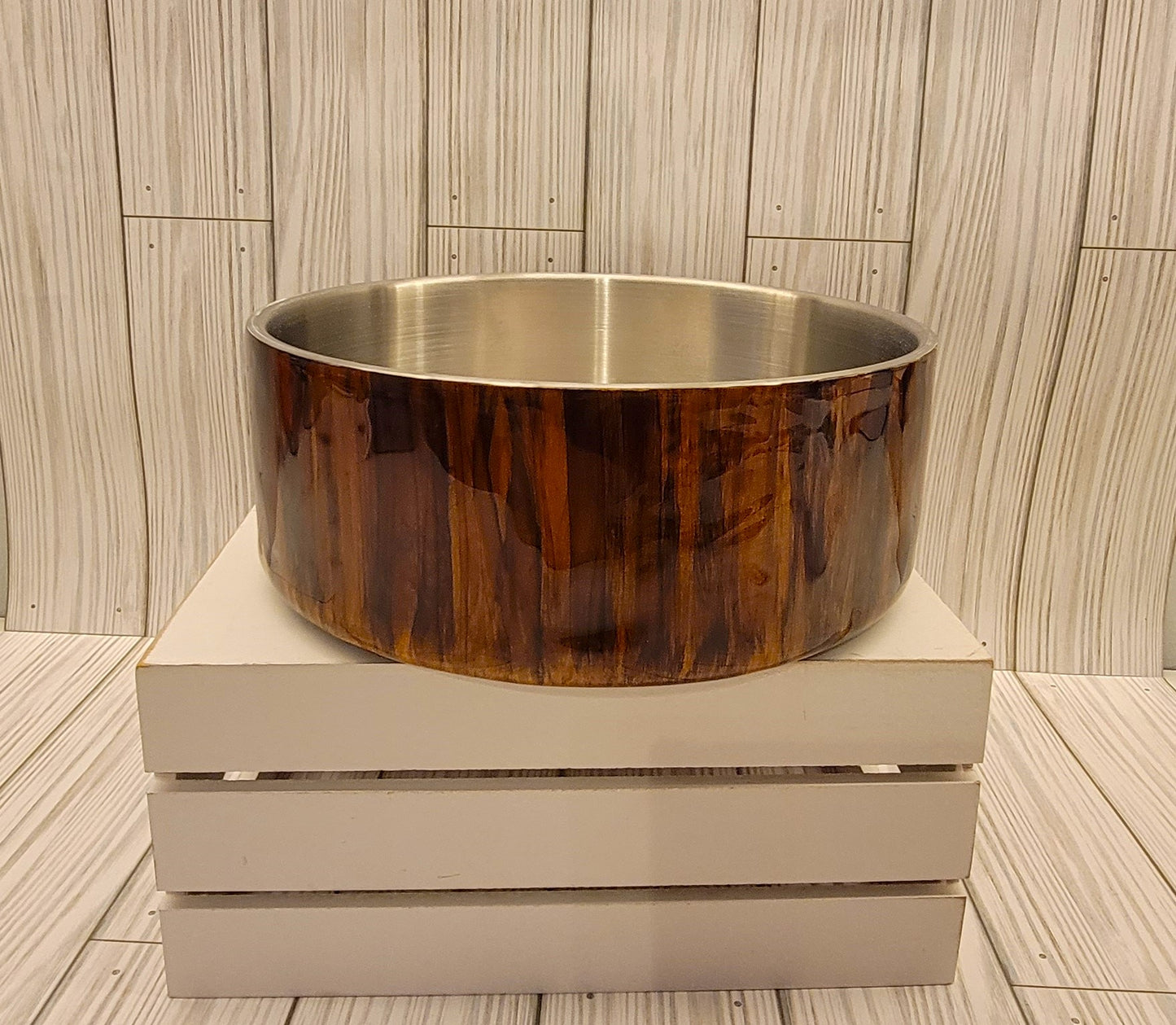 64oz Dog Bowl- Wood Grain