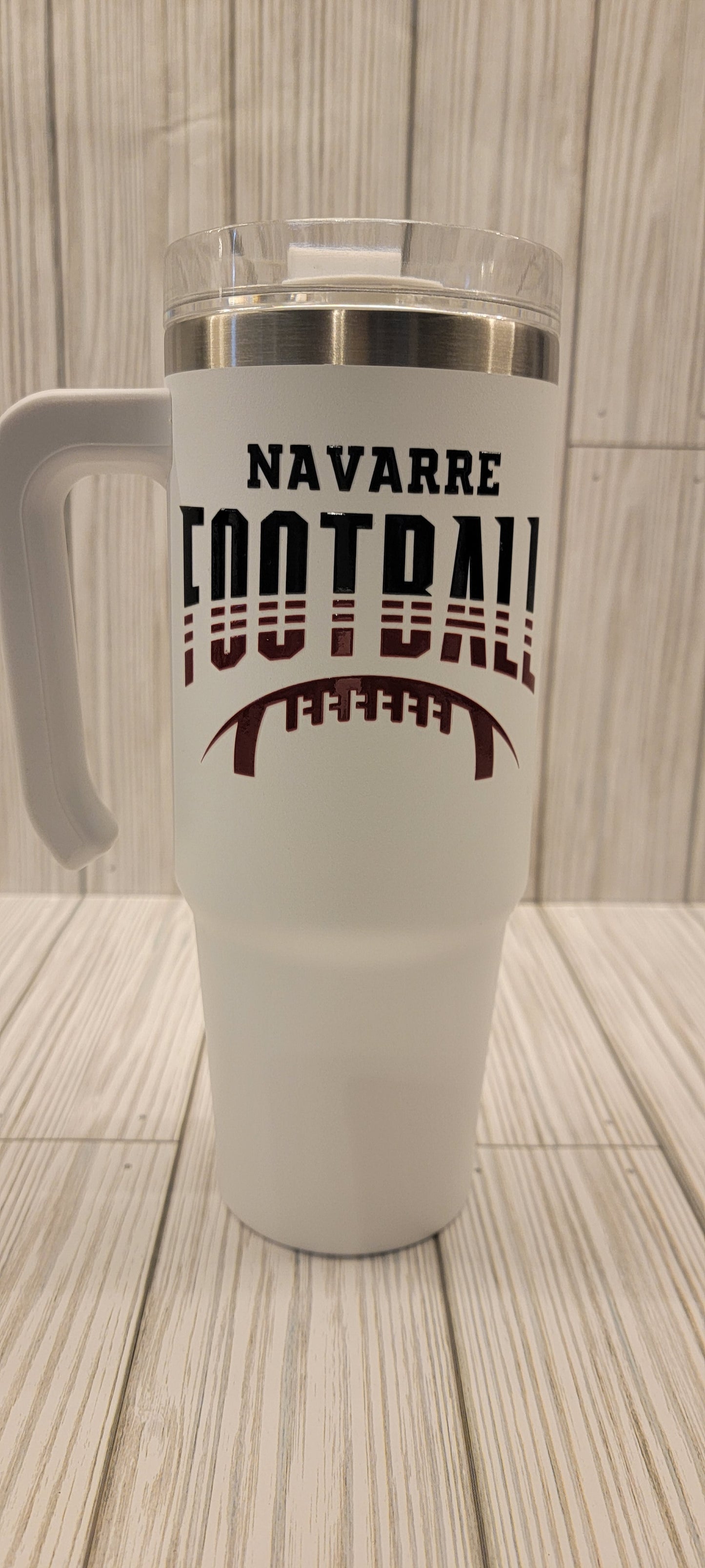 Navarre Football Handle Tumbler 30oz- White