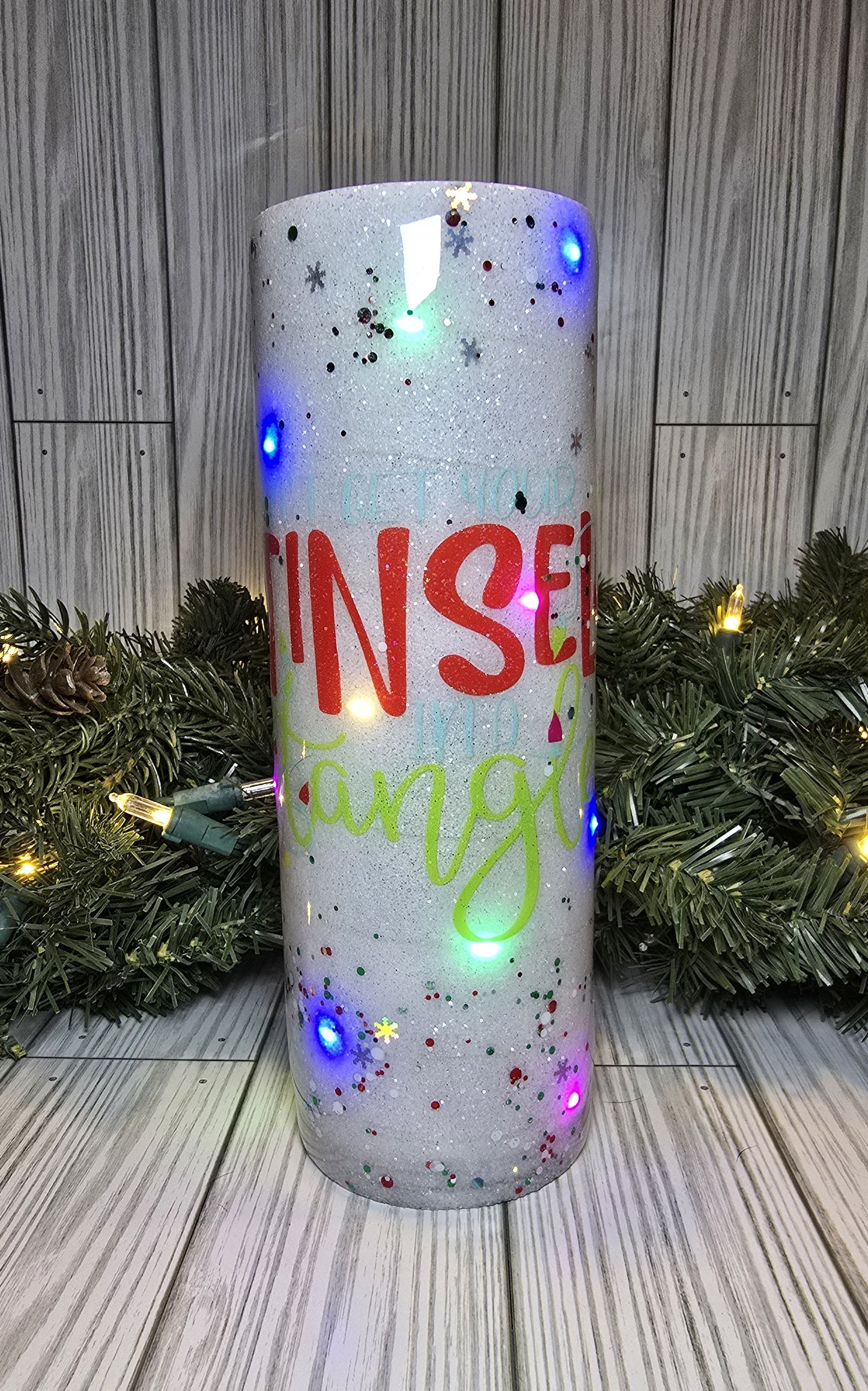 Tinsel in a Tangle Light Up Tumbler 20oz