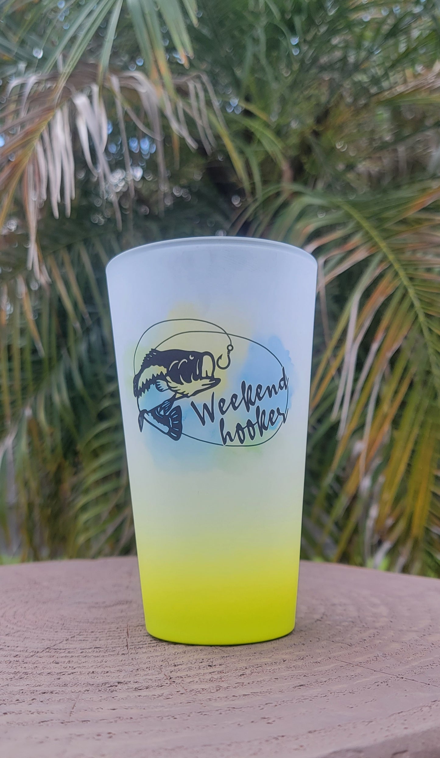 Weekend Hooker - Lime Green Ombre 16oz Pint