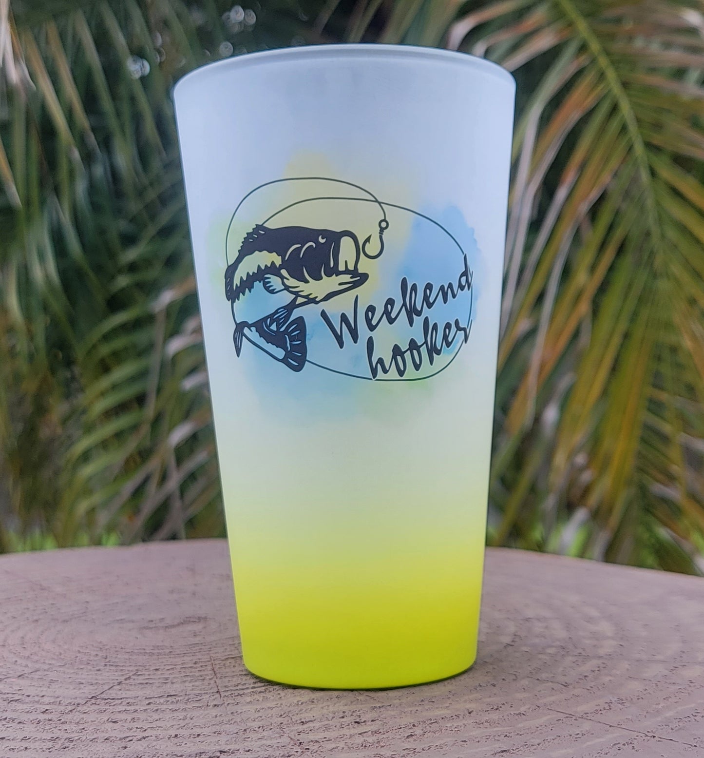Weekend Hooker - Lime Green Ombre 16oz Pint