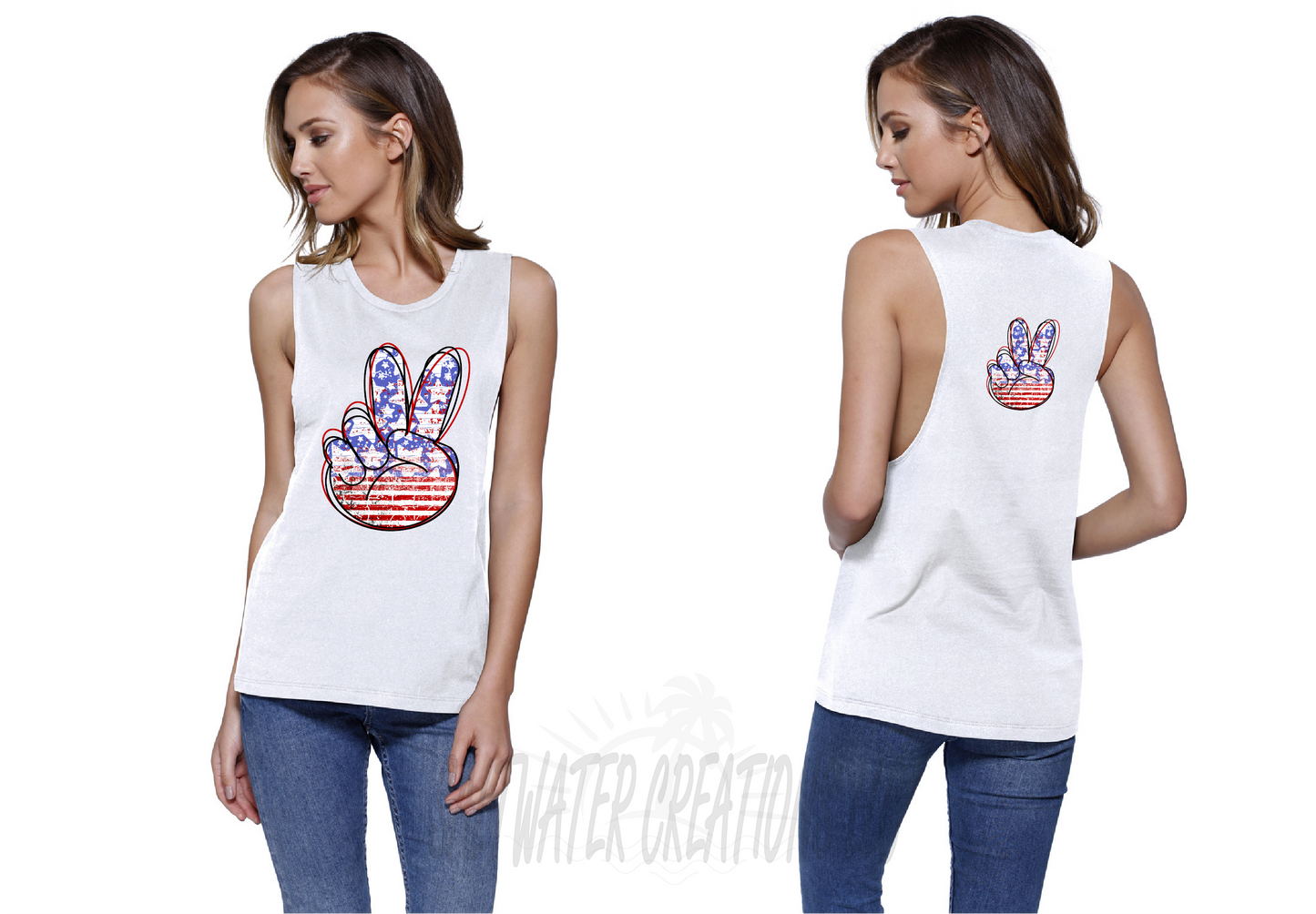 Red, White and Blue Peace Sign