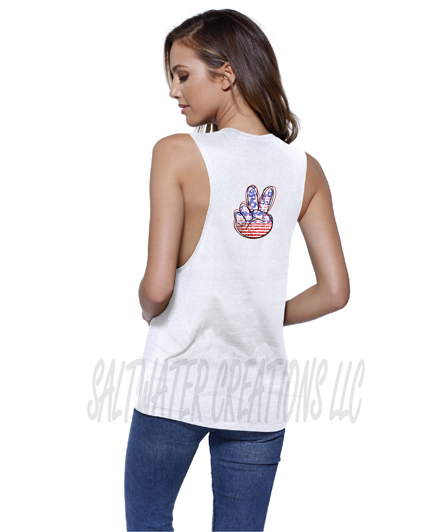 Red, White and Blue Peace Sign