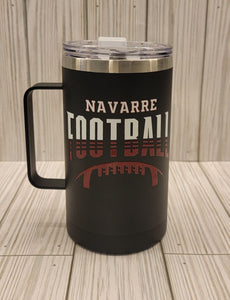 Navarre Mug Style Handle Tumbler 20oz- Black