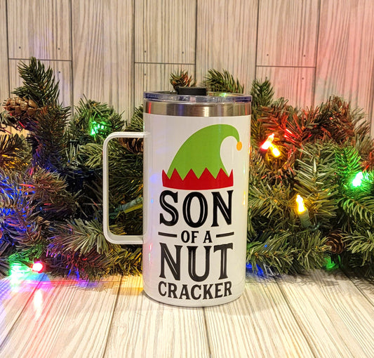 Son of a Nutcracker Handle Tumbler 20oz- White