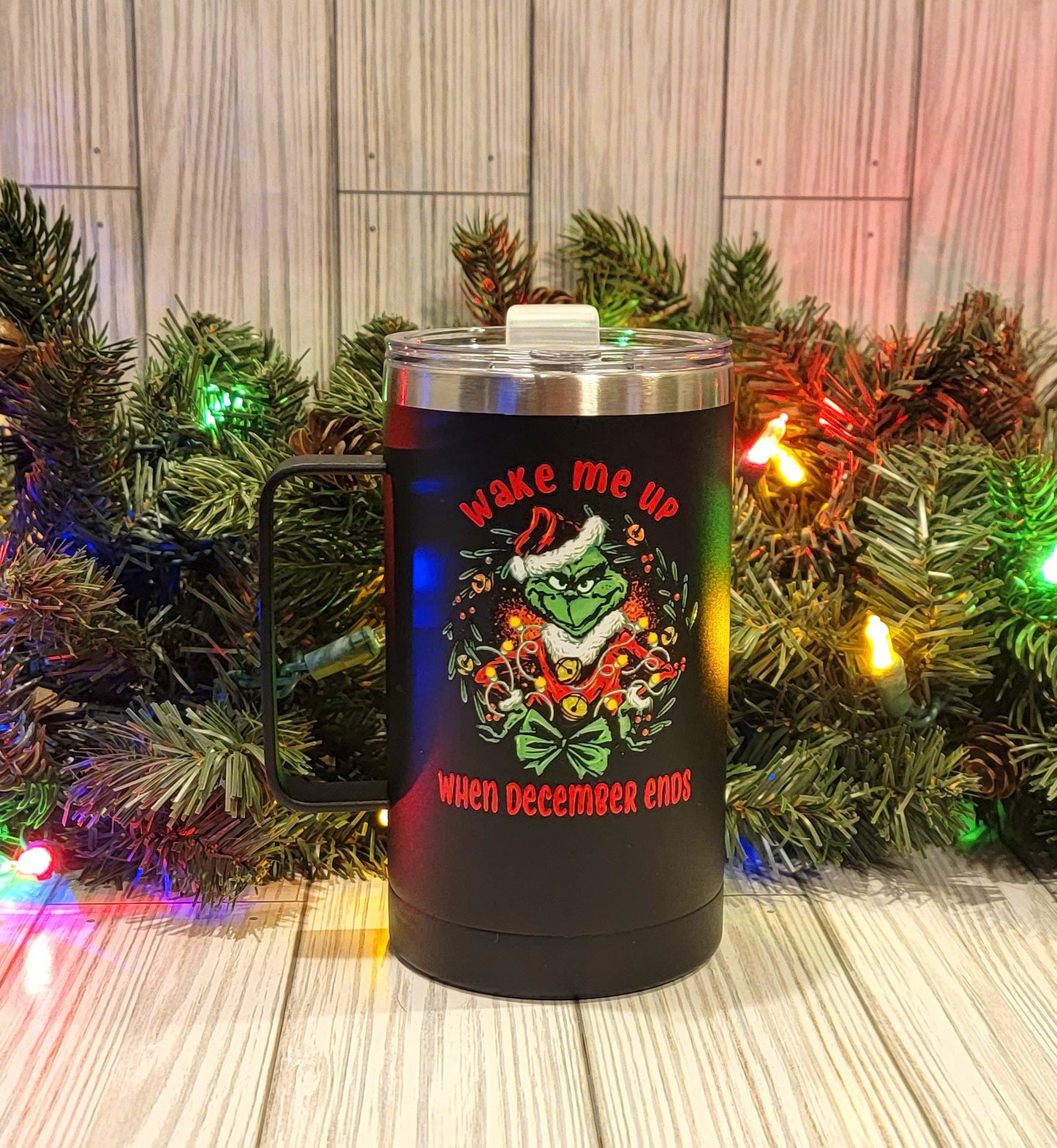 Grinch Handle Tumbler 20oz- Black