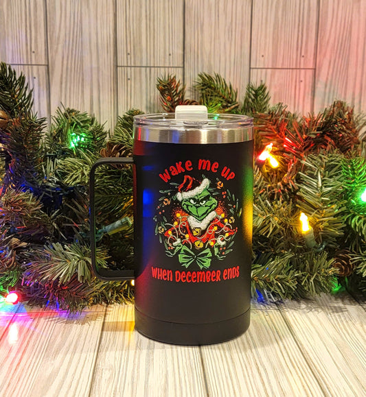 Grinch Handle Tumbler 20oz- Black