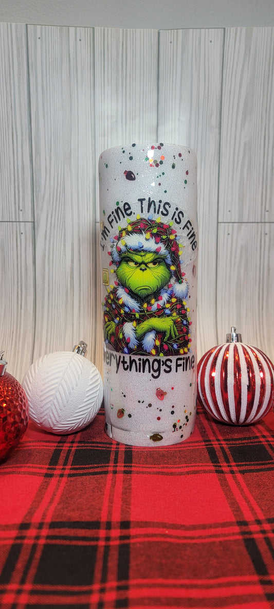 Everything's Fine Grinch Light Up Tumbler 20oz