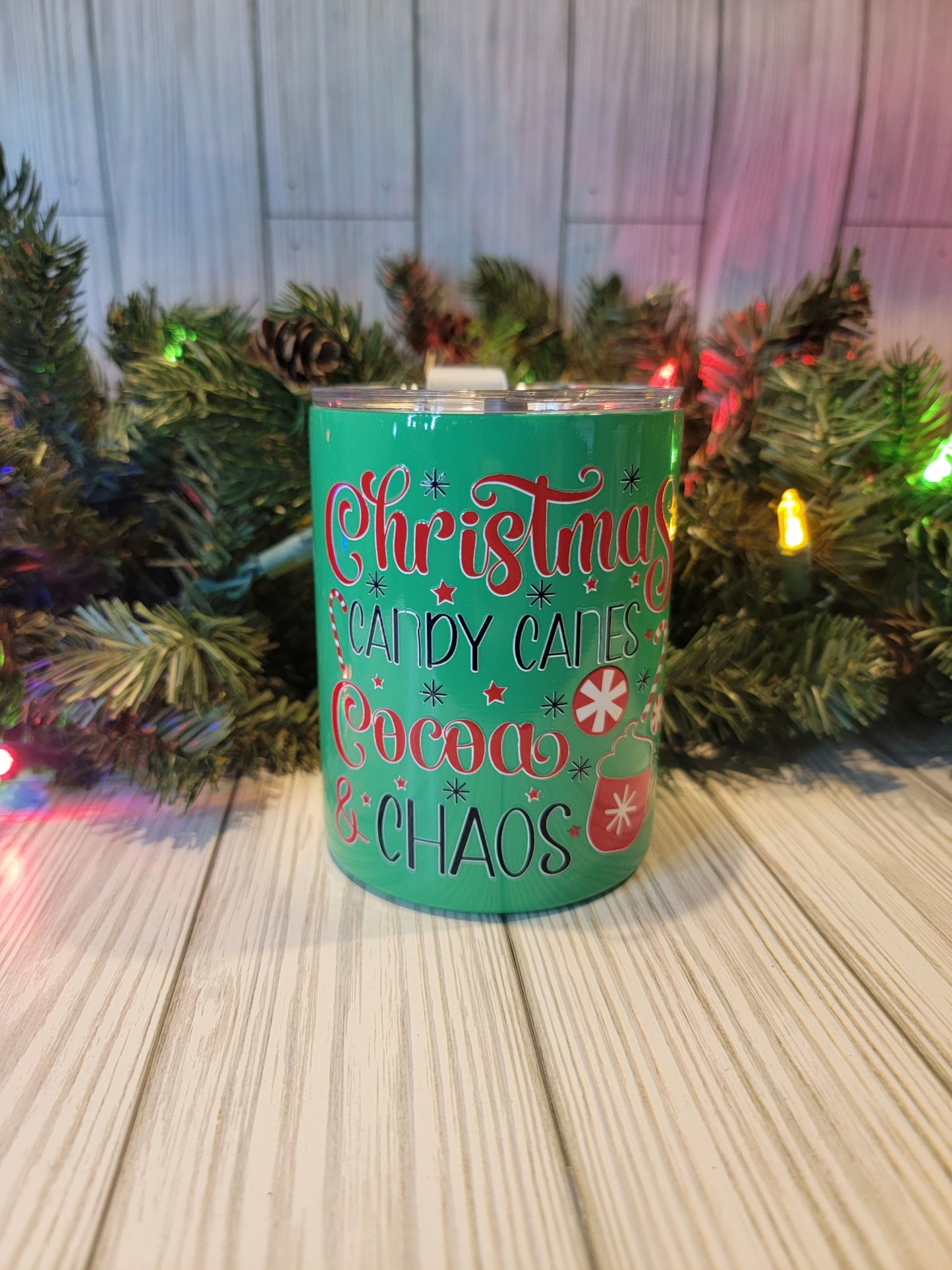 Christmas Chaos Kids Tumbler 10oz- Green