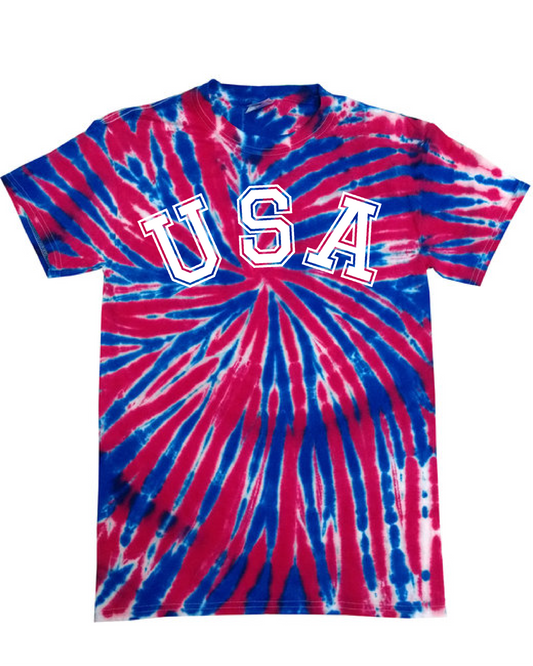 USA Tie Dye Red, White and Blue T-Shirt