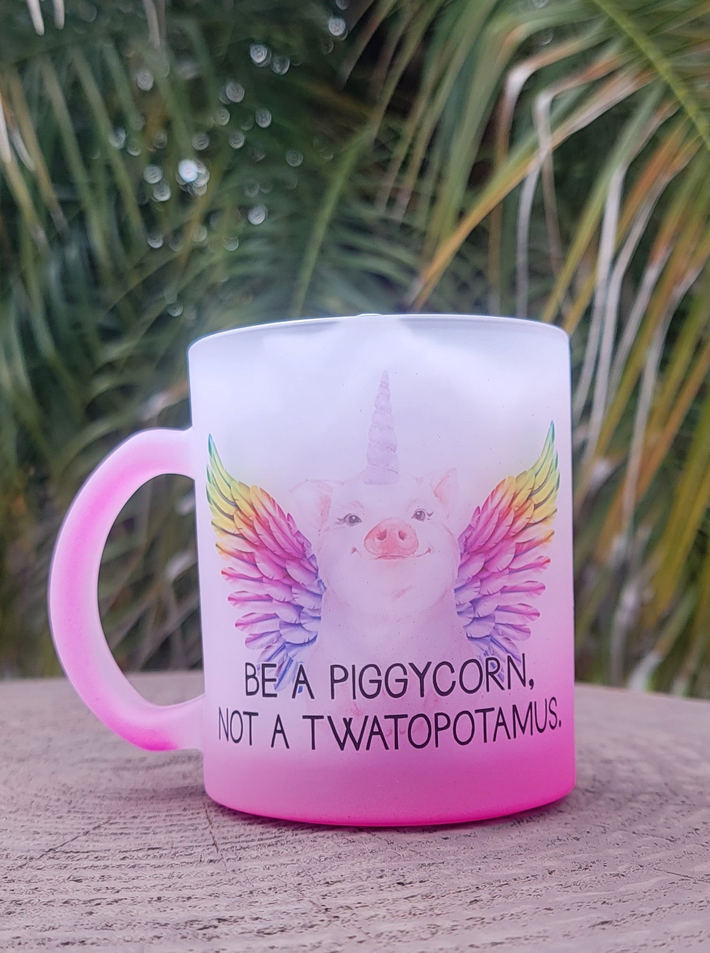 Piggycorn Glass coffee mug