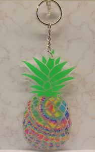 Pineapple keychain - Glow Tie Dye
