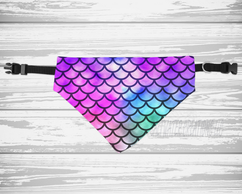 Dog Scarf with Collar - Mermaid